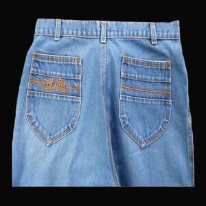 Vintage 70s Levi's Jeans Bell Bottoms Talen 42 Zip Rare 2 Horse Sewn Back Pocket